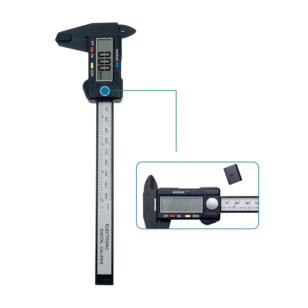 150mm 100mm Electronic Digital Caliper Carbon Fiber Dial Vernier Caliper Gauge Micrometer Measuring Tool Digital Ruler Peaceful Pleasures Health and Wellness