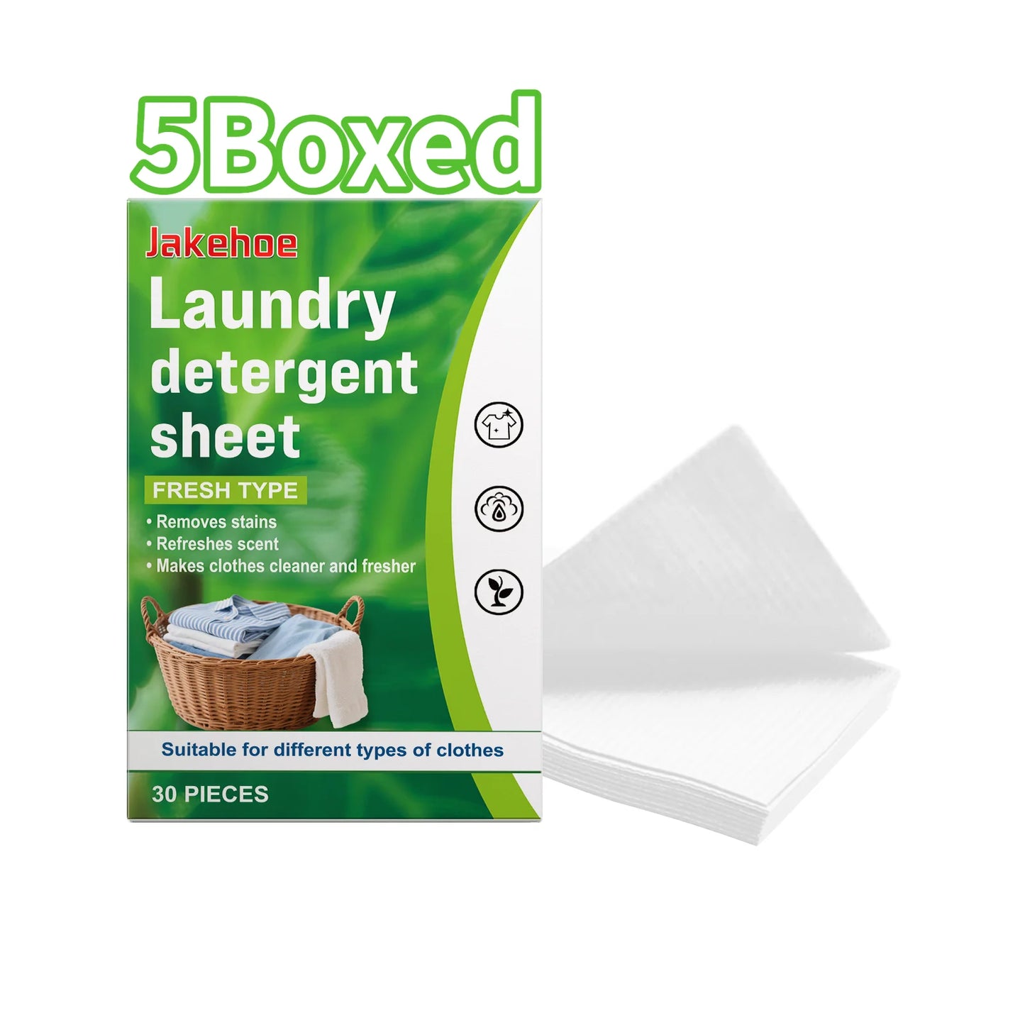 Laundry Detergent Sheets Deeply Dissolve Dirt And Grease Stains Suitable For Washing Machines Leaves Clothes Soft And Fragrant Peaceful Pleasures Health and Wellness 5Boxed