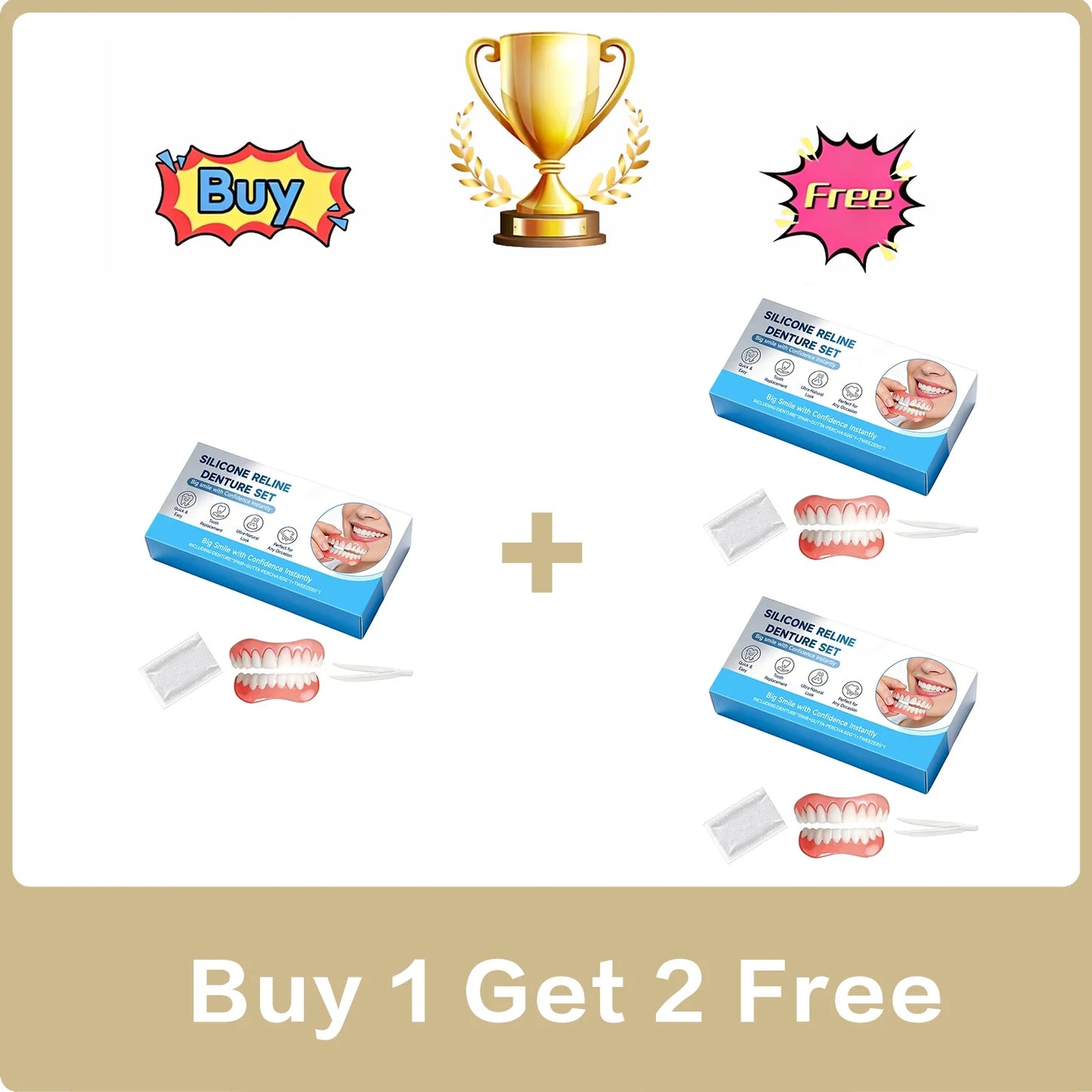 Moldable Cosmetic Snap-On Veneers – Natural Smile Denture Set