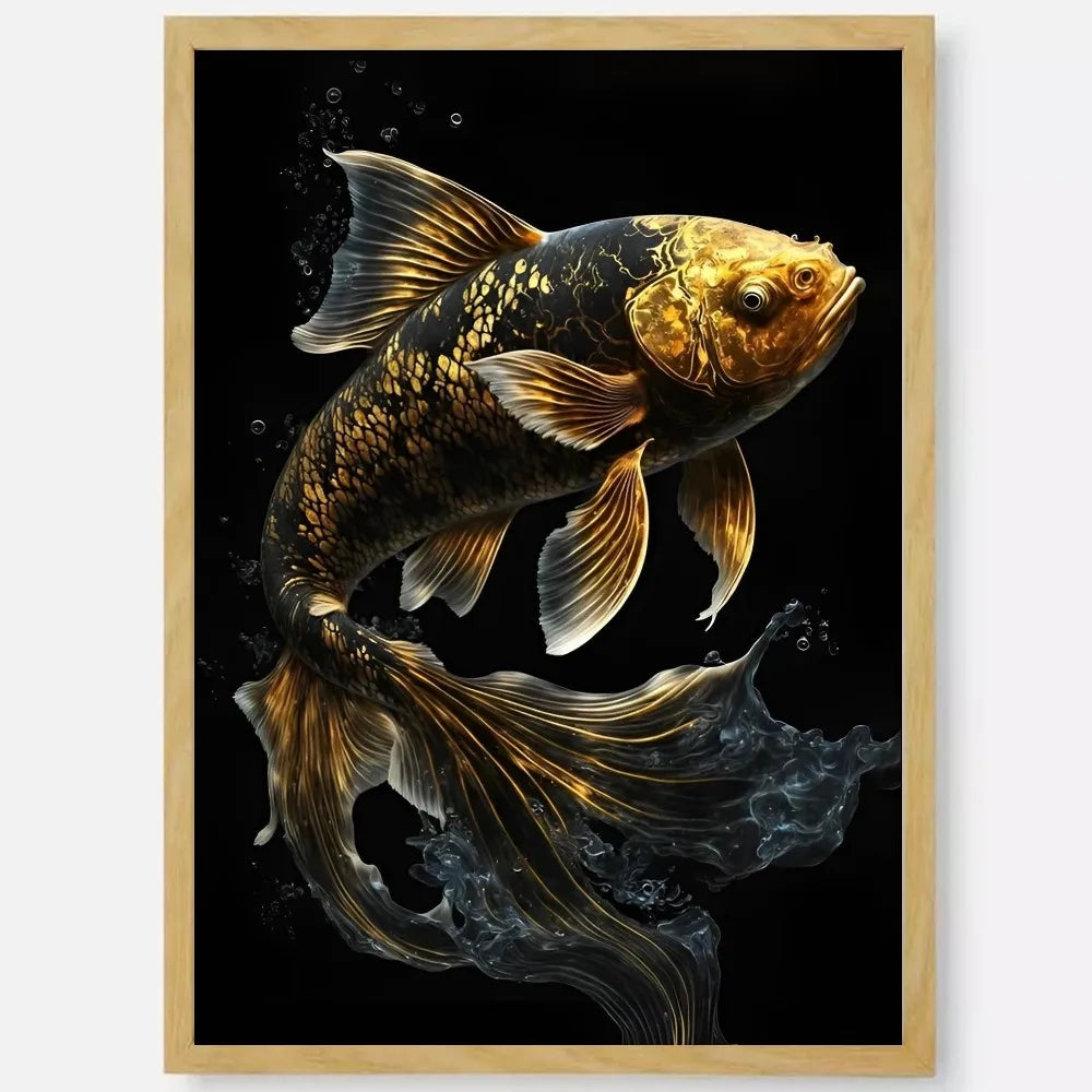 Black Gold Eagle Lion Wall Poster – HD Waterproof PVC Art Decor Wall Art Poster Peaceful Pleasures Health and Wellness