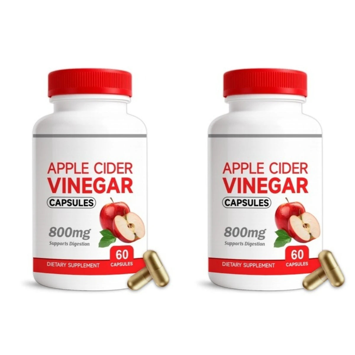 Apple Vinegar Capsules Daily Nutrients Mild Ingredients Balance Maintenance Dietary Supplement Peaceful Pleasures Health and Wellness 2bottles 120capsules