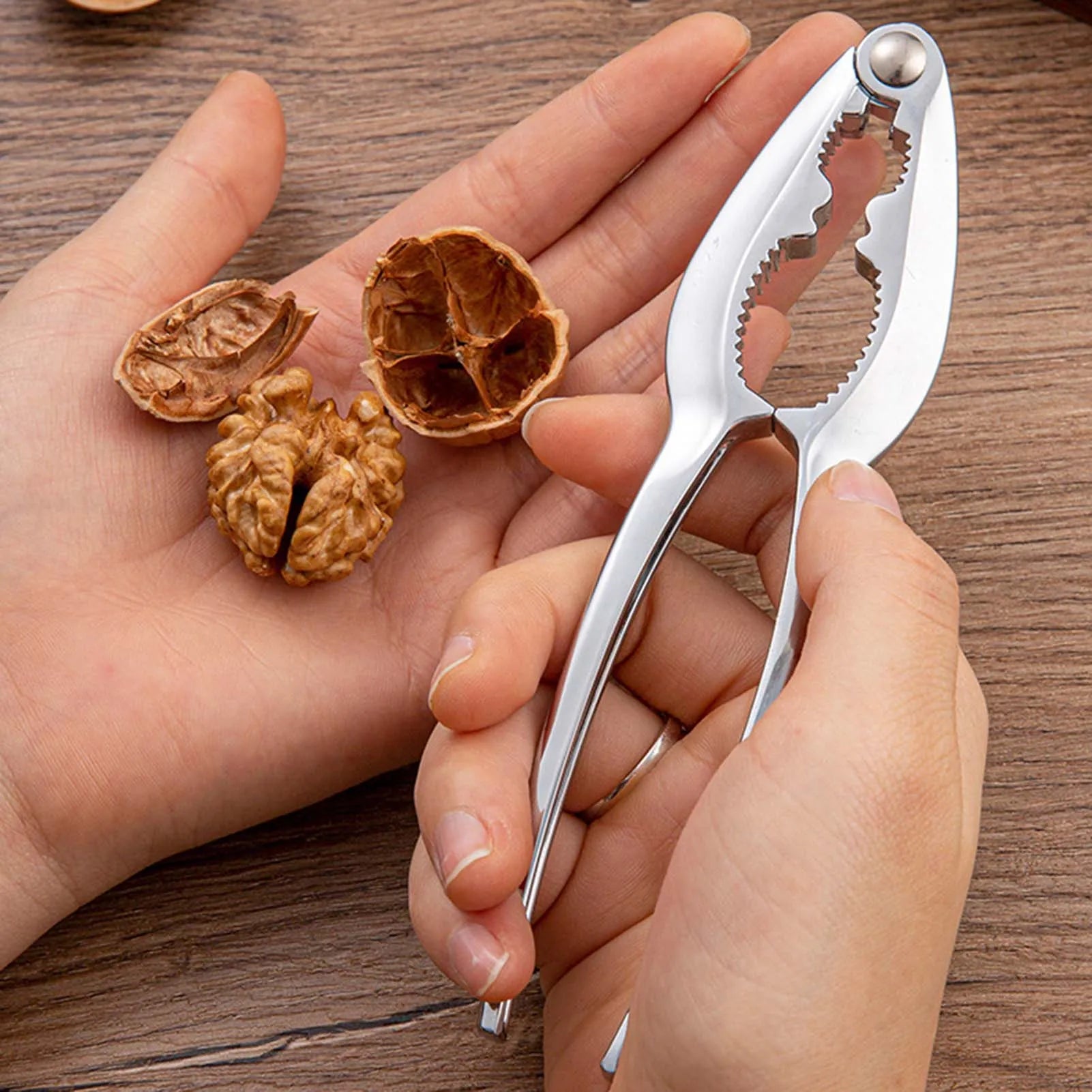Multifunctional Kitchen Nutcracker Manual Walnut Opener with Comfortable Grip Handle for Pecans All Sorts of Nuts Outdoor Picnic Peaceful Pleasures Health and Wellness
