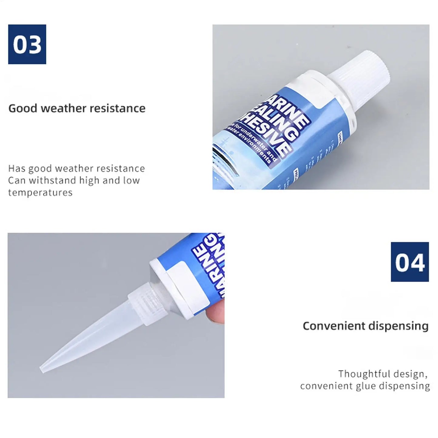 Waterproof Marine Adhesive Glue Fast Bonding Sealing for Boat Yacht Ship RV, Heavy Duty Outdoor Beach Repair Peaceful Pleasures Health and Wellness