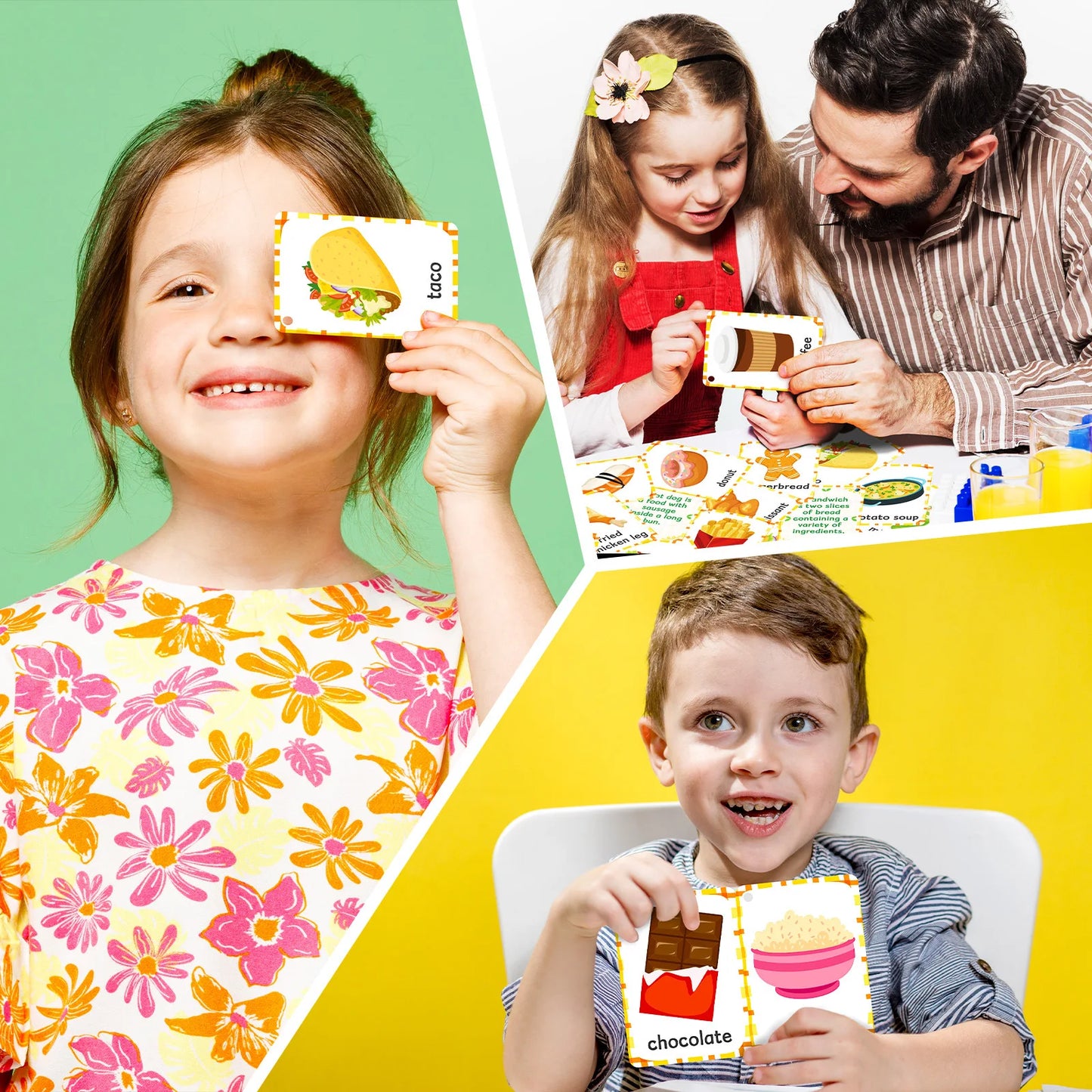 Bview Art 48 Food Learning Cards Toddlers Parent-child Bonding Time