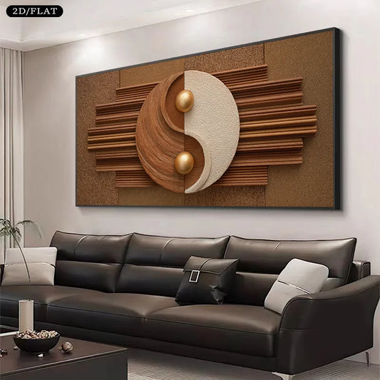 Large Yin-Yang Canvas Print | Modern Abstract Wall Art Canvas Wall Art Peaceful Pleasures Health and Wellness 60x120cm No Frame ZLH10435