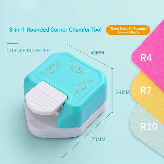 3-in-1 Corner Rounder Punch R4 R7 R10mm Round Cutter Trimmer Card Peaceful Pleasures Health and Wellness