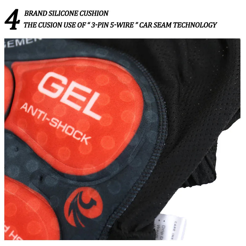 X-Tiger Men's 5D Gel Pad Cycling Shorts – Breathable, Quick Dry