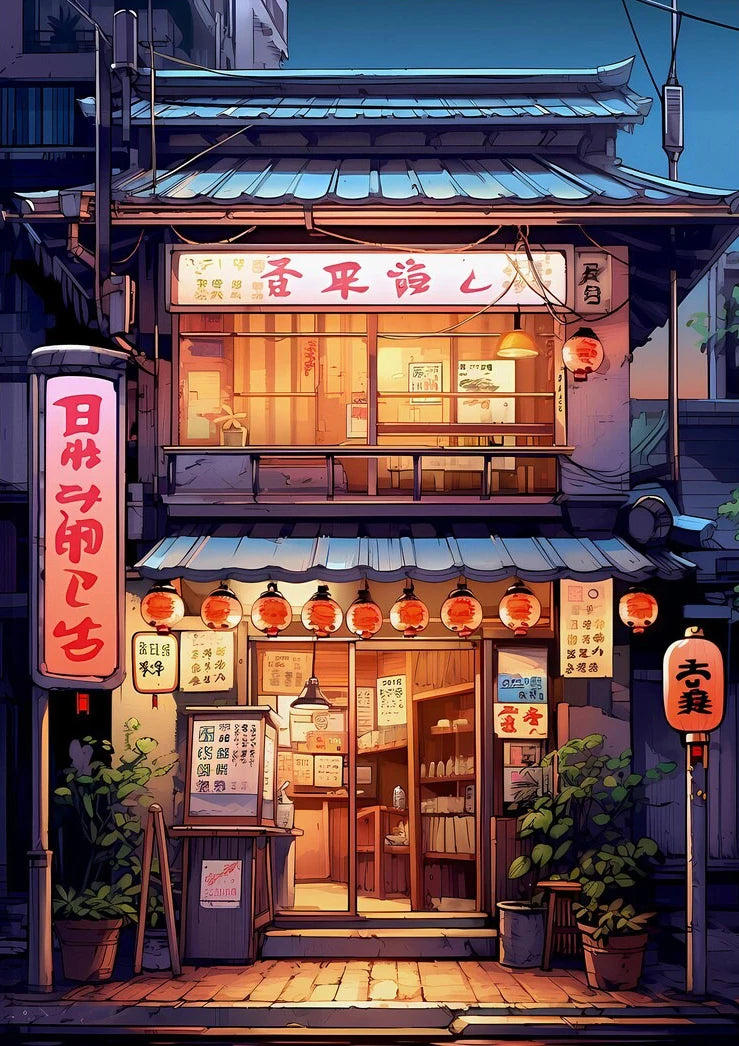 Anime Ramen Shop Canvas Print | Tokyo Street Wall Art
