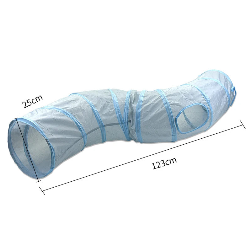 3-Way Foldable Cat Tunnel Toy with Peep Hole | Interactive