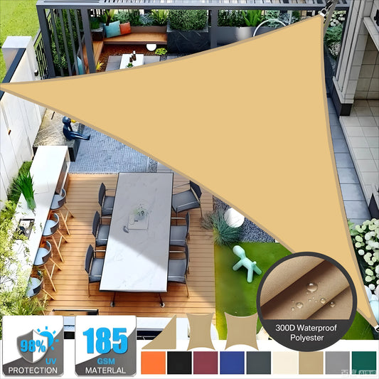 Triangle Sun Shade Sail Canopy 98% UV Block Sun Shelter Shade Cover for Outdoor Patio Pool Beach Backyard Garden Sunscreen Tents Peaceful Pleasures Health and Wellness