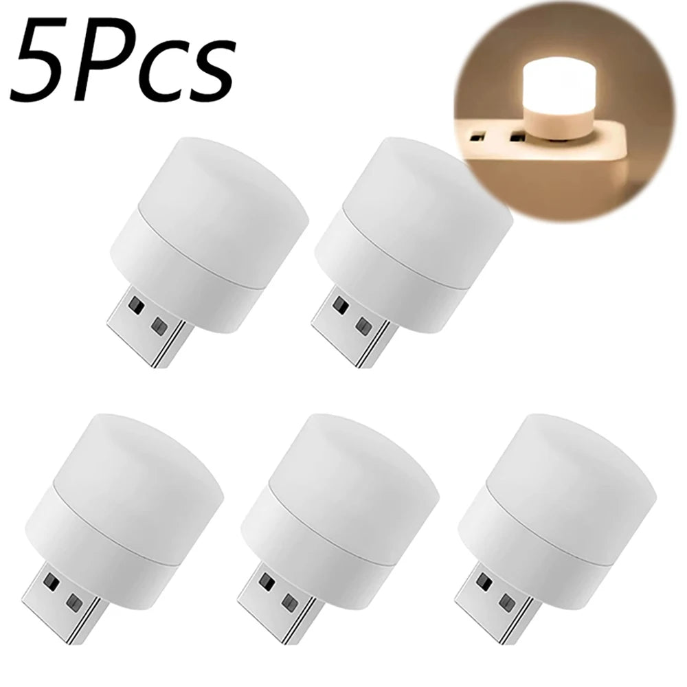 Mini USB LED Night Light | Warm White Eye Protection Reading Lamp