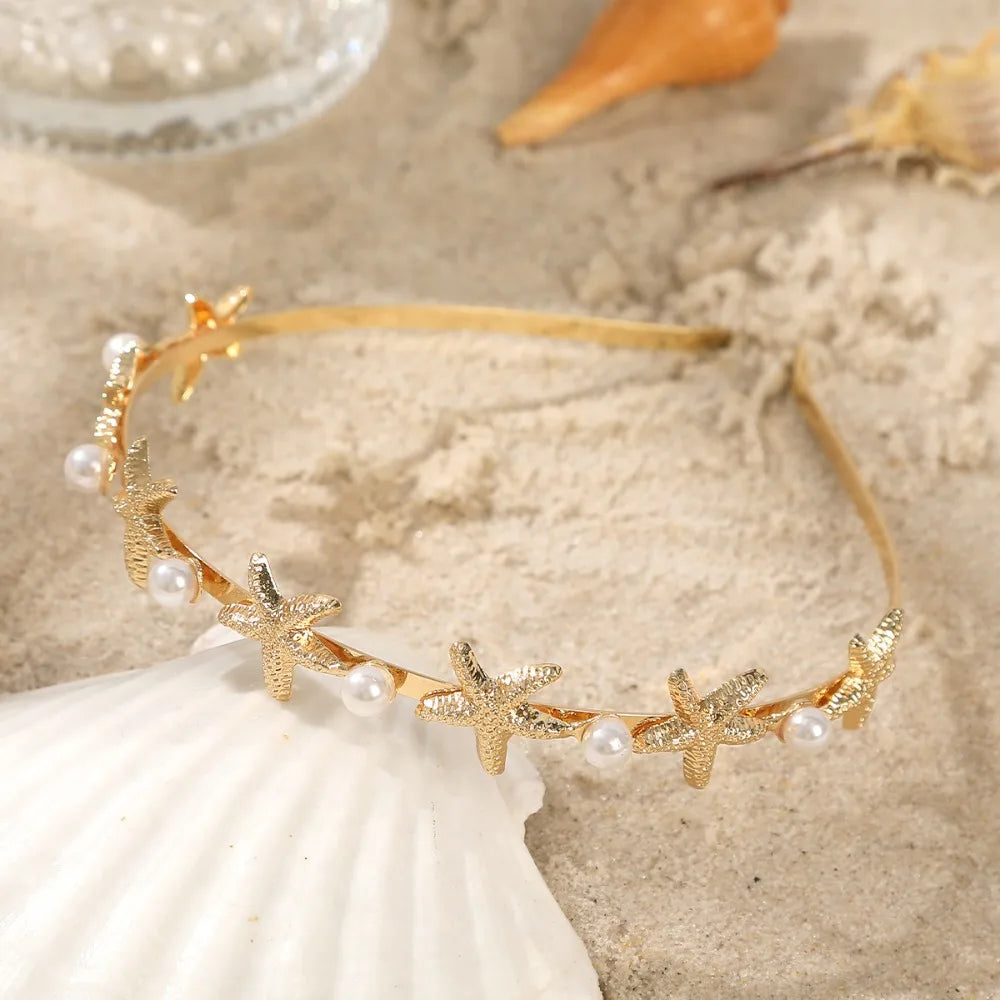 Korean Starfish Shell Headband | Gold & Silver Crown Tiara Crown Tiara Headband Peaceful Pleasures Health and Wellness Style 3