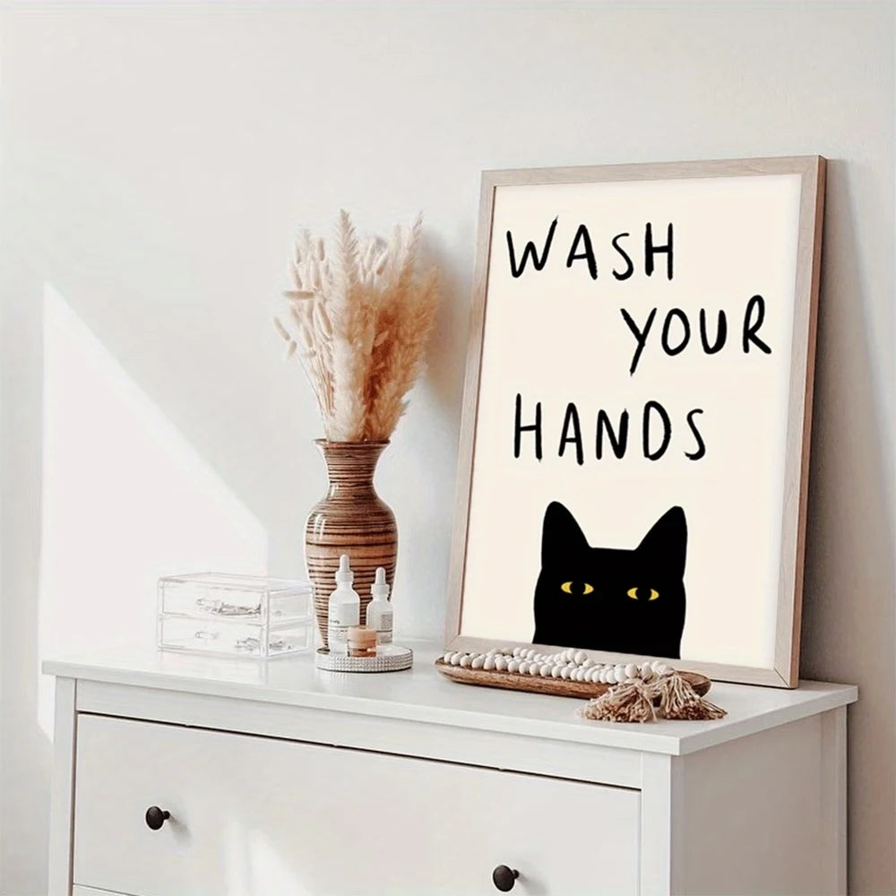 Wash Your Hands Canvas Wall Art | Modern Hygiene Print