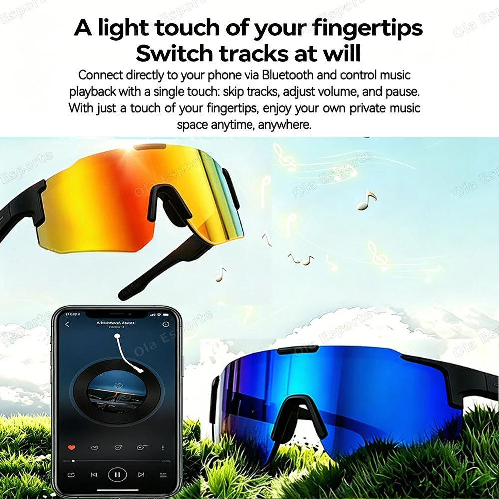 Smart Cycling Glasses Bluetooth 5.3 | AI Voice, Music & Calls