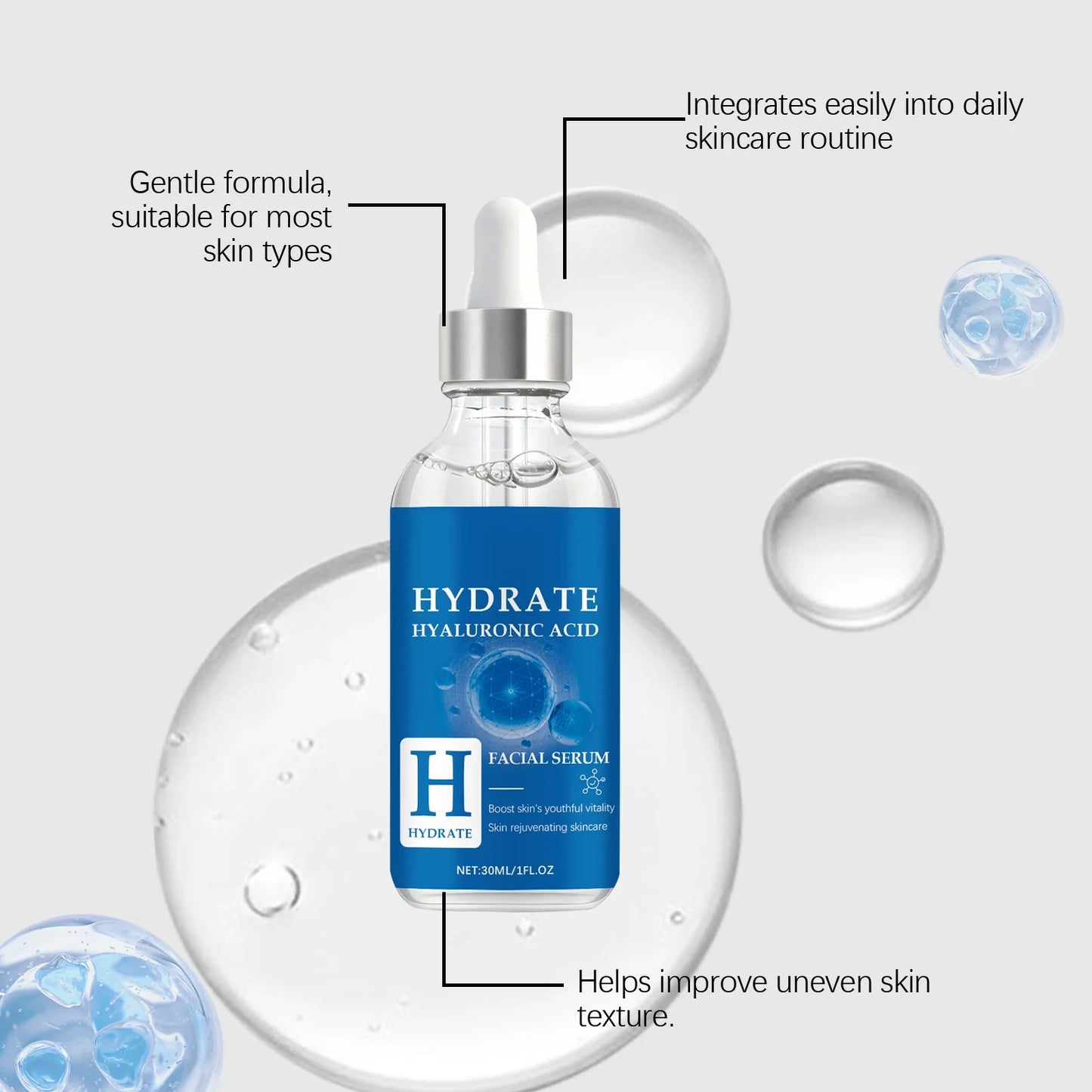 Hyaluronic Acid Face Serum – Deep Hydration, Fragrance Free
