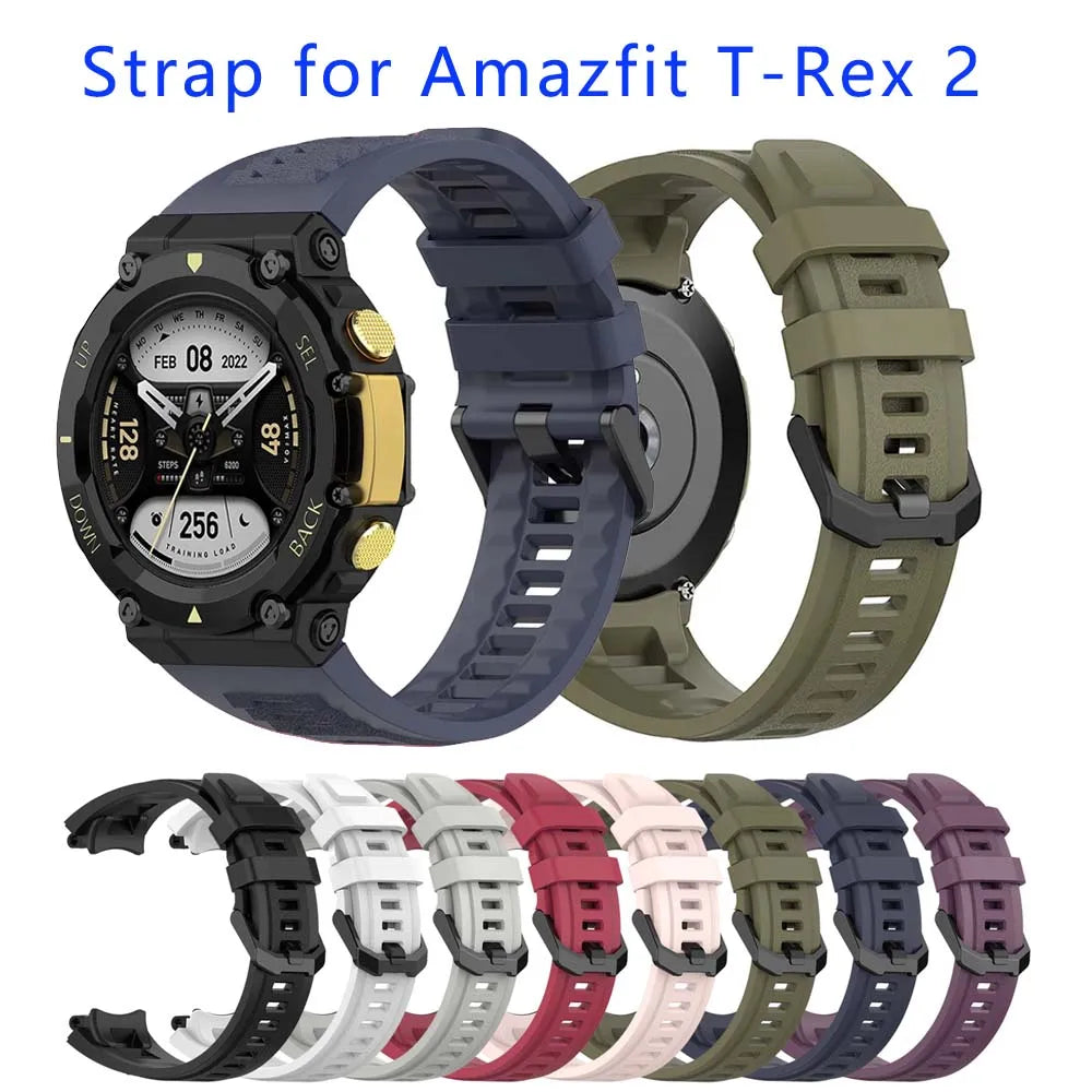 Watchband for Amazfit T-Rex 2 Silicone Strap Adjustable for Amazfit T-Rex 2 Smartwatch Replacement Accessories Peaceful Pleasures Health and Wellness