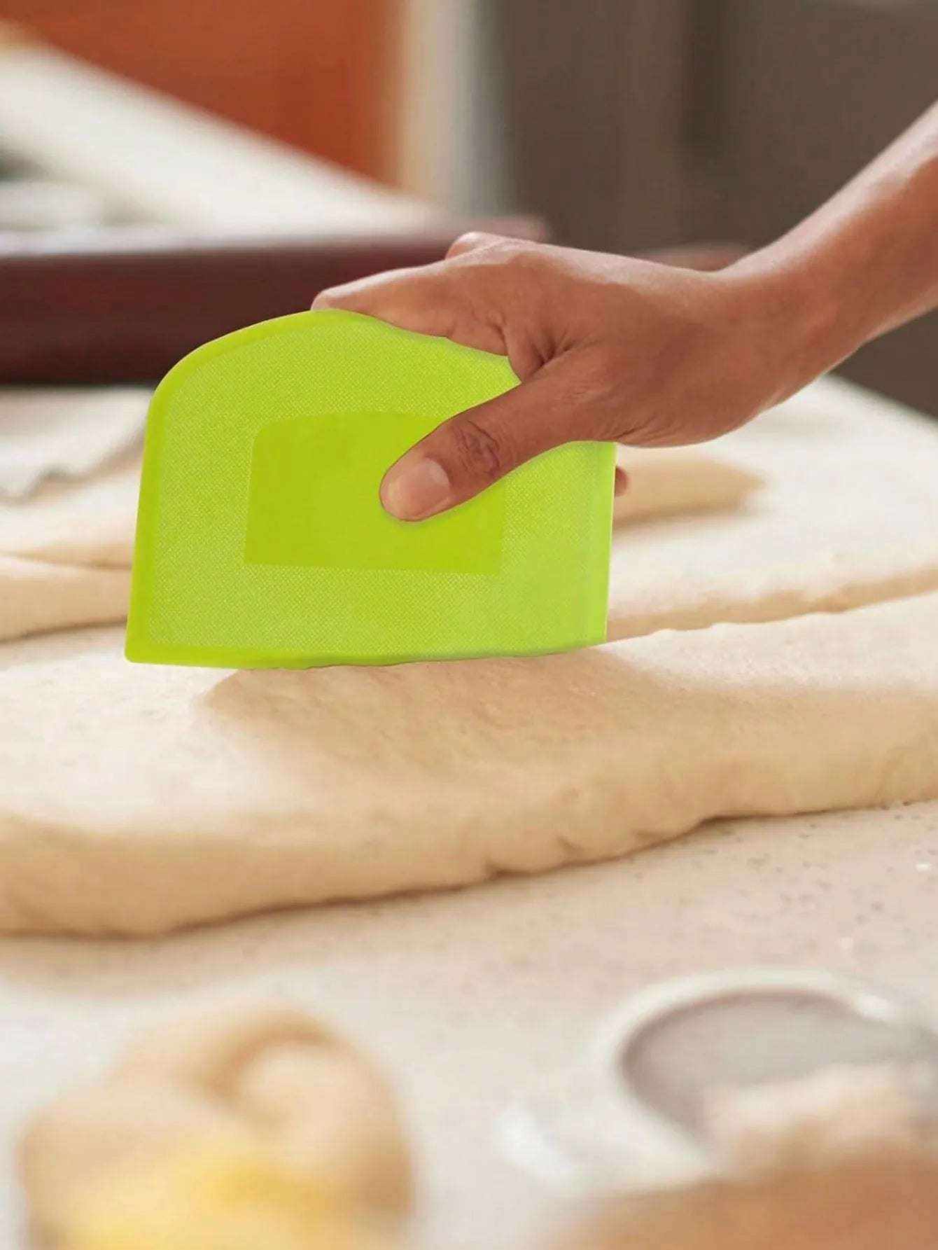 2pcs Dough Scraper Bowl Food-safe Plastic Dough Cutter Flexible Bench Multipurpose Food Scrappers for Bread Dough Peaceful Pleasures Health and Wellness