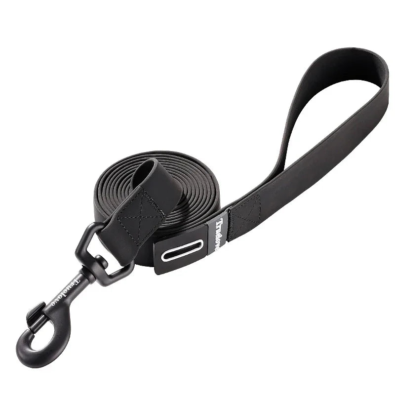 Truelove Pet Leash Waterproof Odor Proof Easy Grip Durable Lightweight Premium Coated ATBC-PVC Dog Lead Fast Clasp TLL3211 Peaceful Pleasures Health and Wellness Black L China Mainland