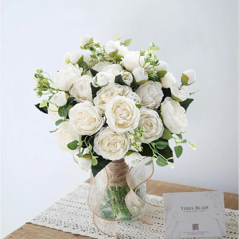 Silk Peony Artificial Flower Bouquet | Wedding & Home Décor