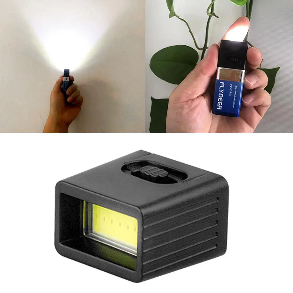 Mini COB LED Keychain Flashlight | 9V Compact Work Light