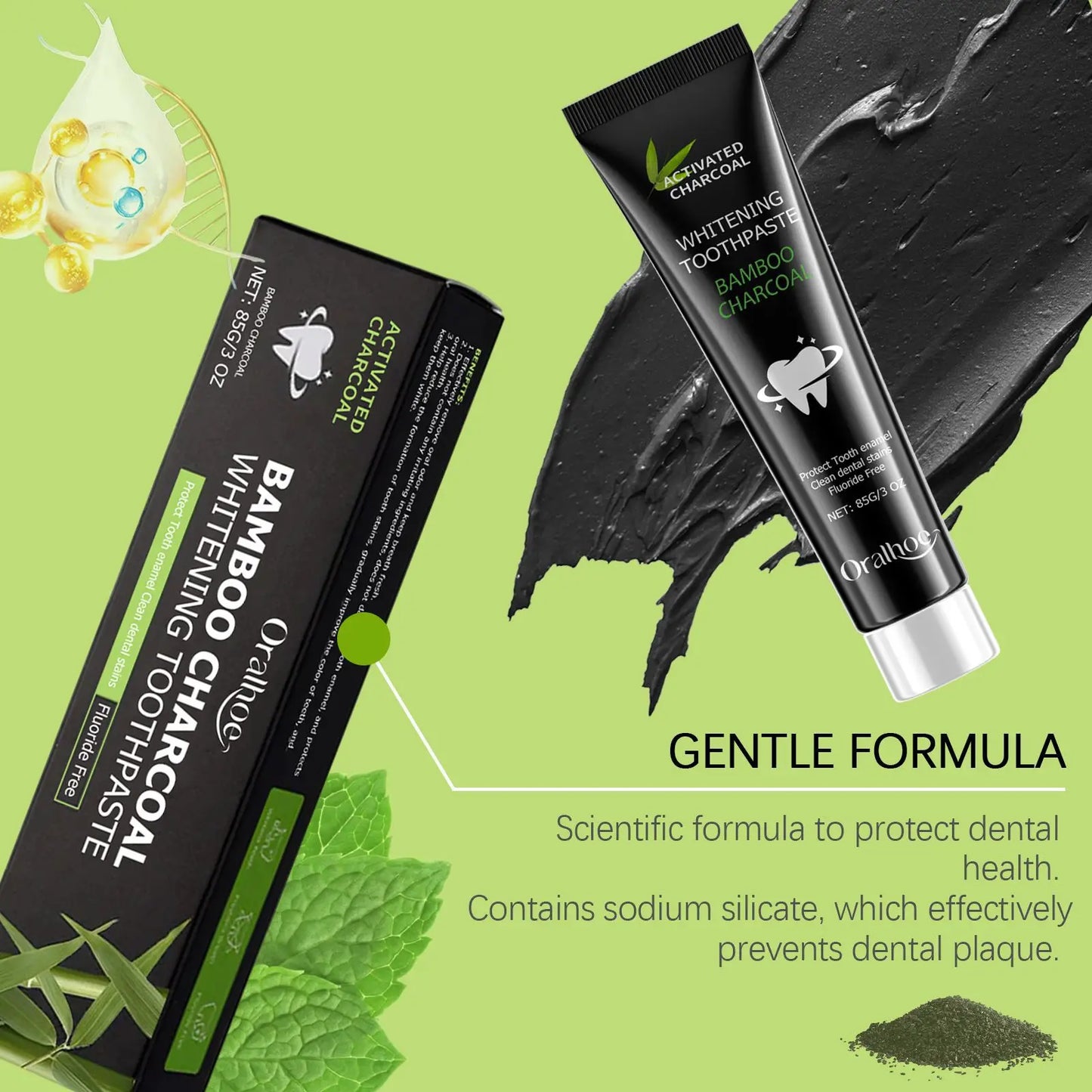 Oralhoe Bamboo Charcoal Whitening Toothpaste – Remove Stains