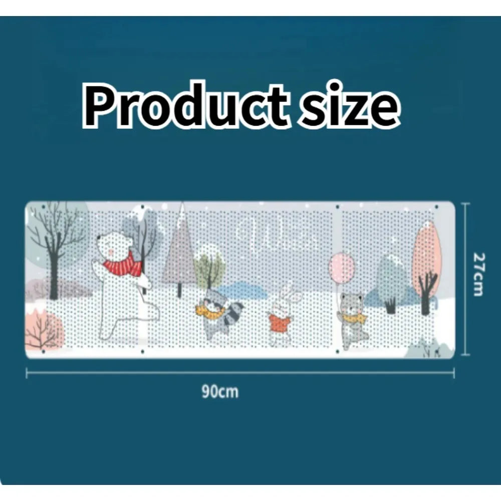 Universal Blow-proof Air Conditioner Cover with Adjustable Deflector That Can Be Rolled Up and Stored with Cartoon Graphics Peaceful Pleasures Health and Wellness