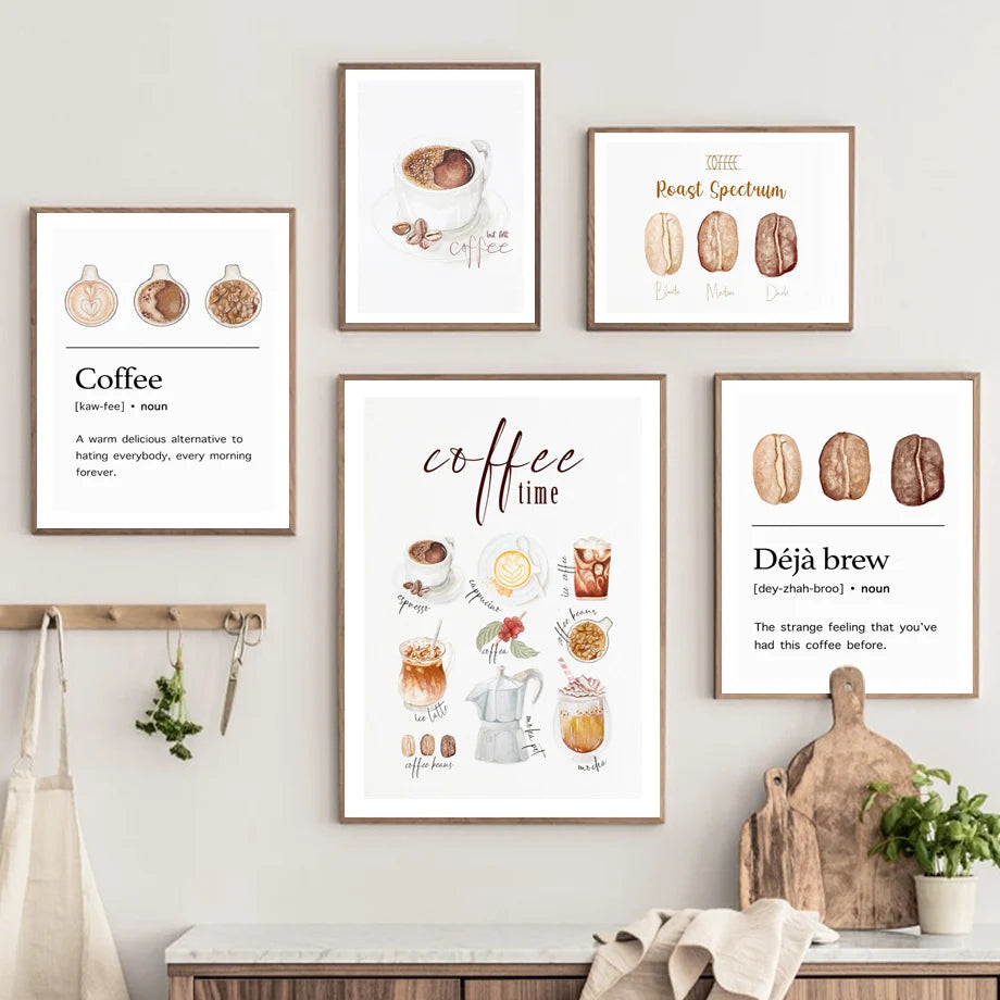 Nordic Coffee Cup Canvas Wall Art | Kitchen Surrealism Print