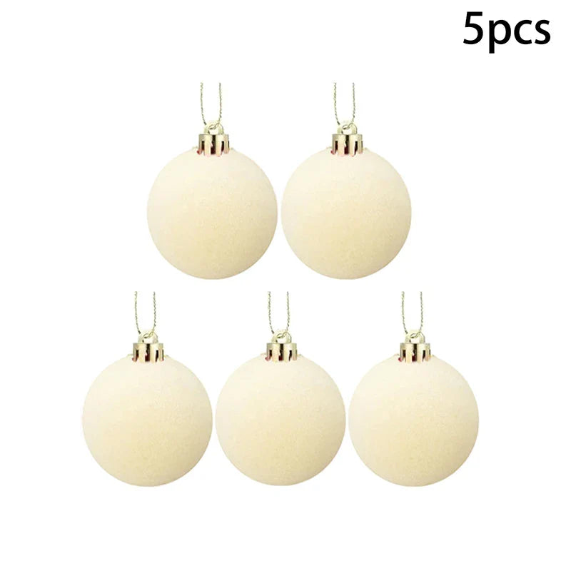 Velvet Christmas Ball Ornaments Red & White Xmas Tree Decor