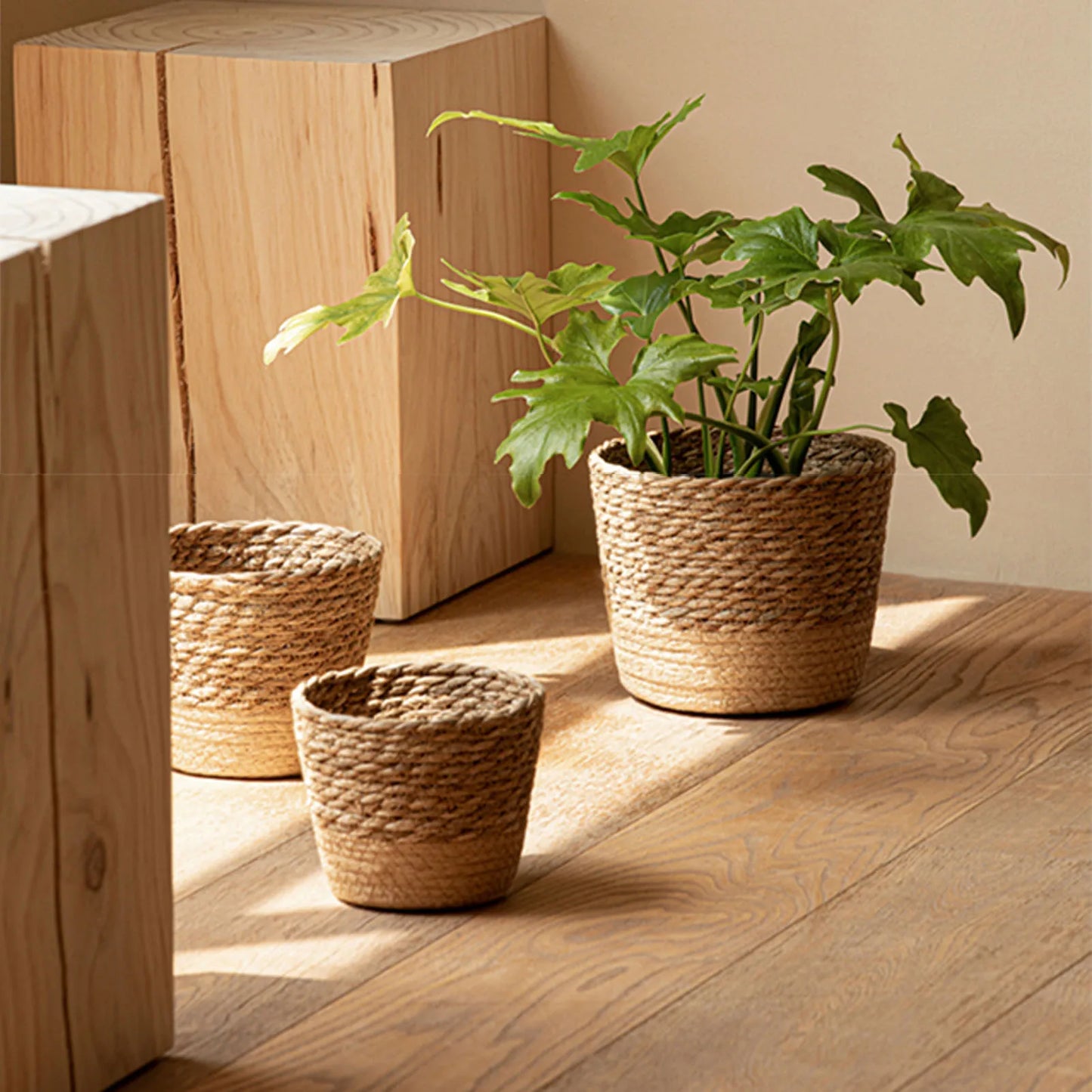 Handmade Rattan Wicker Woven Planter Basket | Flower Pot Storage