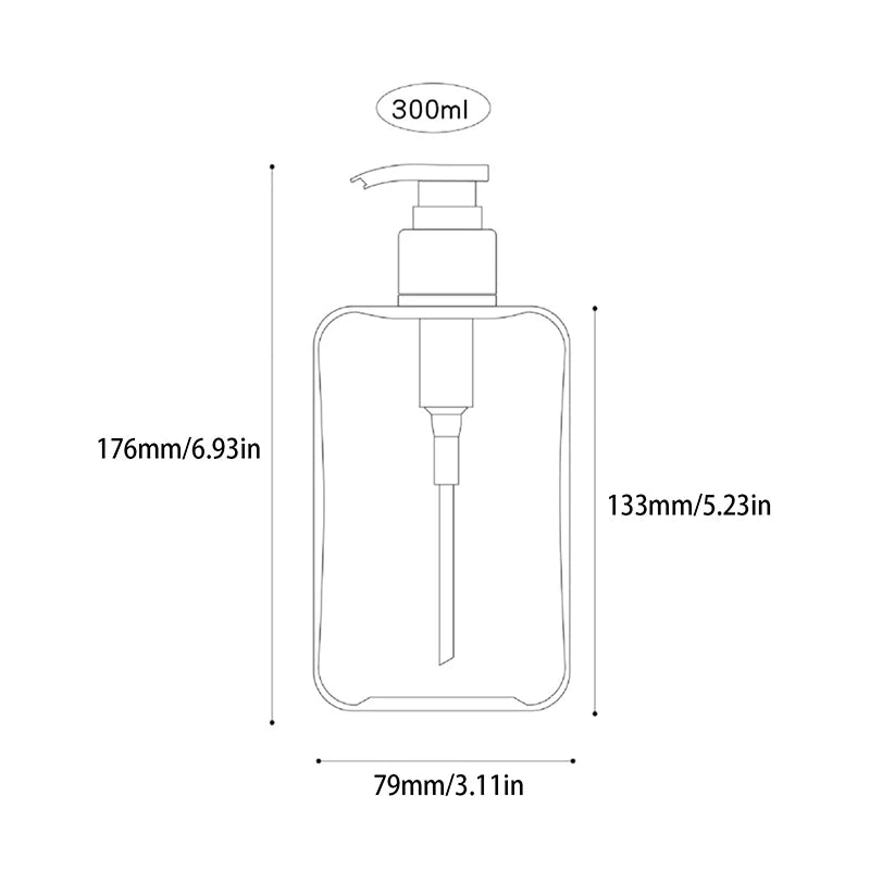 Transparent Square Refillable Soap & Lotion Pump Dispenser