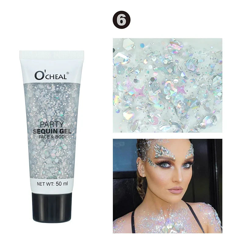 Party Sequin Glitter Gel – Waterproof & Sweat-Proof Body Glitter