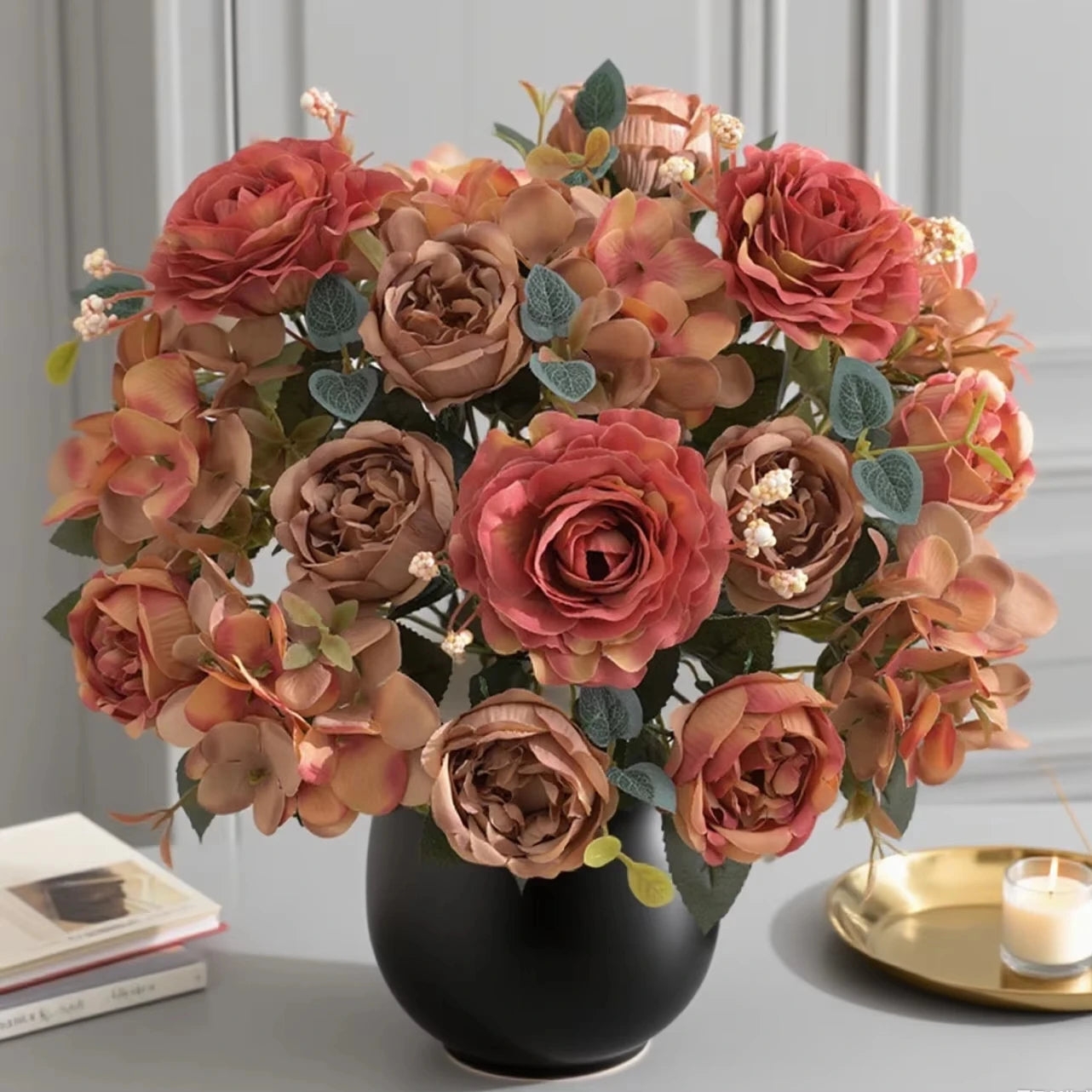 Silk Rose Artificial Flower Bouquet – Wedding & Home Décor
