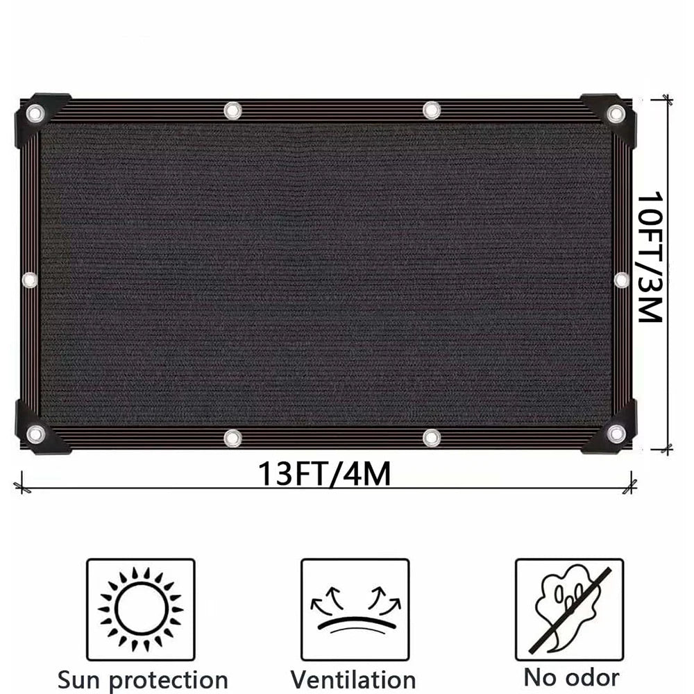 12PIN Black Sunshade Net Shading 70~80% Plant Greenhouse Cover Mesh Fence Privacy Screen Garden Sun Shed Outdoor Anti-UV Peaceful Pleasures Health and Wellness
