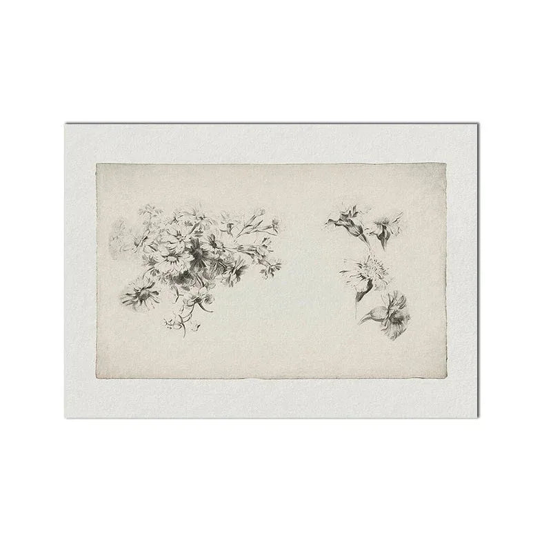 Vintage Rose Floral Garden Canvas Wall Art Print | Unframed
