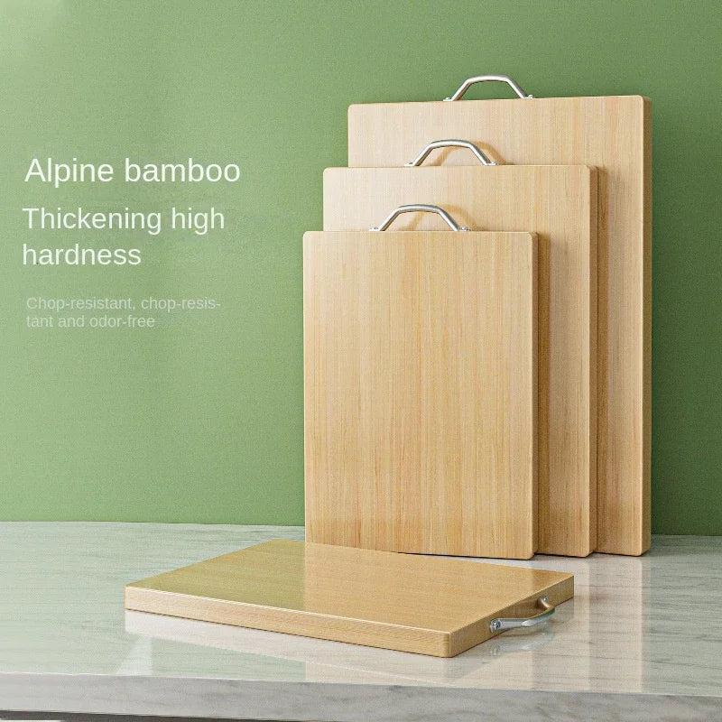 31x23x1 8cm Bamboo Chopping Board with Handle Two Sided Thick Square Cutting Board Kitchen Food Serving Tray Lightweight Durable Peaceful Pleasures Health and Wellness