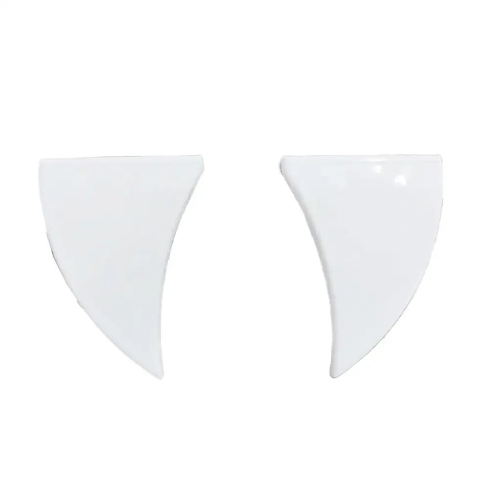 2pcs 3D Vampire Fangs Car Teeth Halloween Front Grille License Plate Decor Waterproof Devil Horns Auto Unique Styling Decor Peaceful Pleasures Health and Wellness white