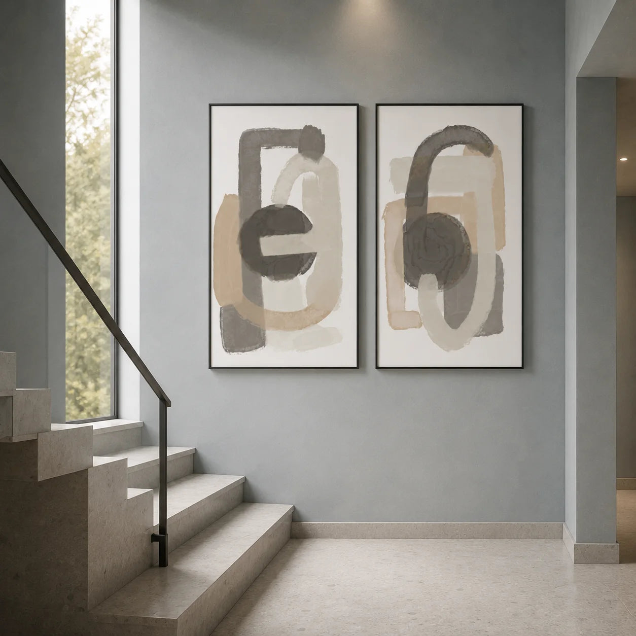 Abstract Wall Art Minimalist Geometric Canvas Painting Nordic Style Poster Prints for Bedroom Living Room Wall Decor Peaceful Pleasures Health and Wellness