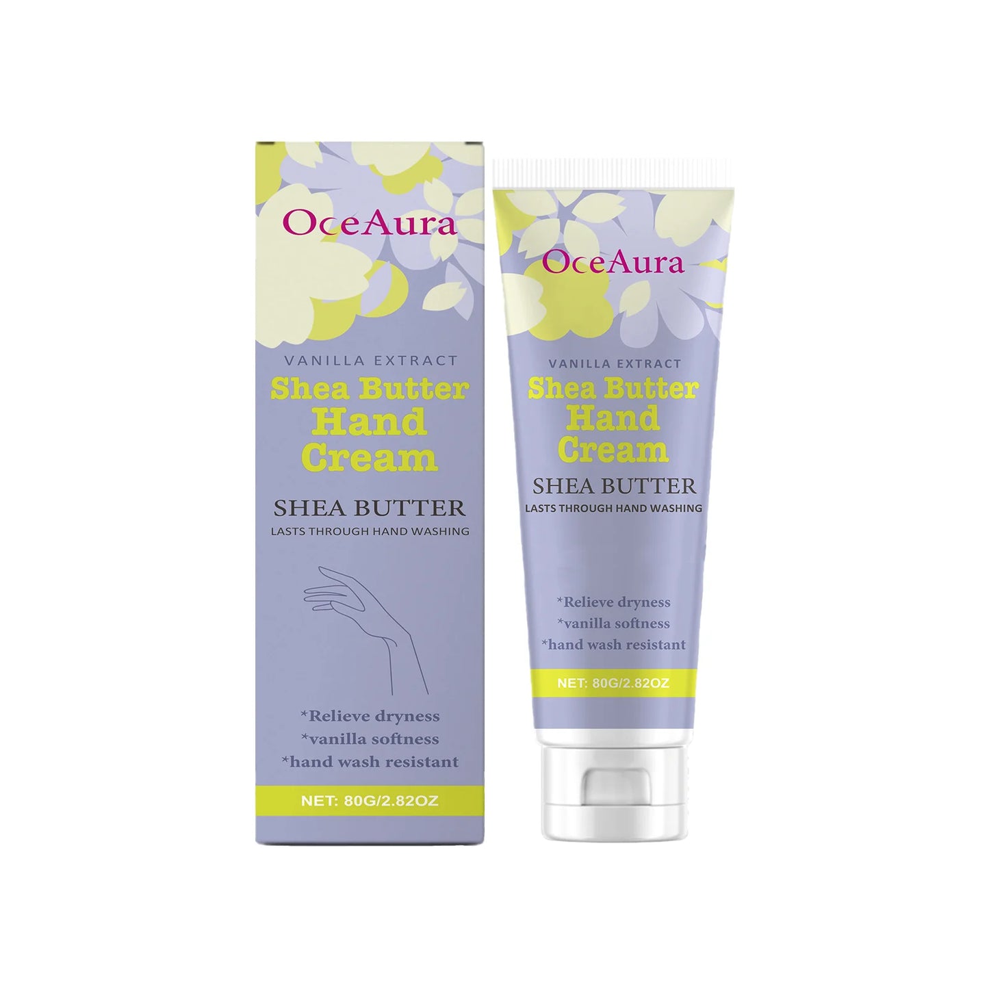 OceAura Shea Butter Hand Cream | Deep Moisture, Non-Greasy 80g