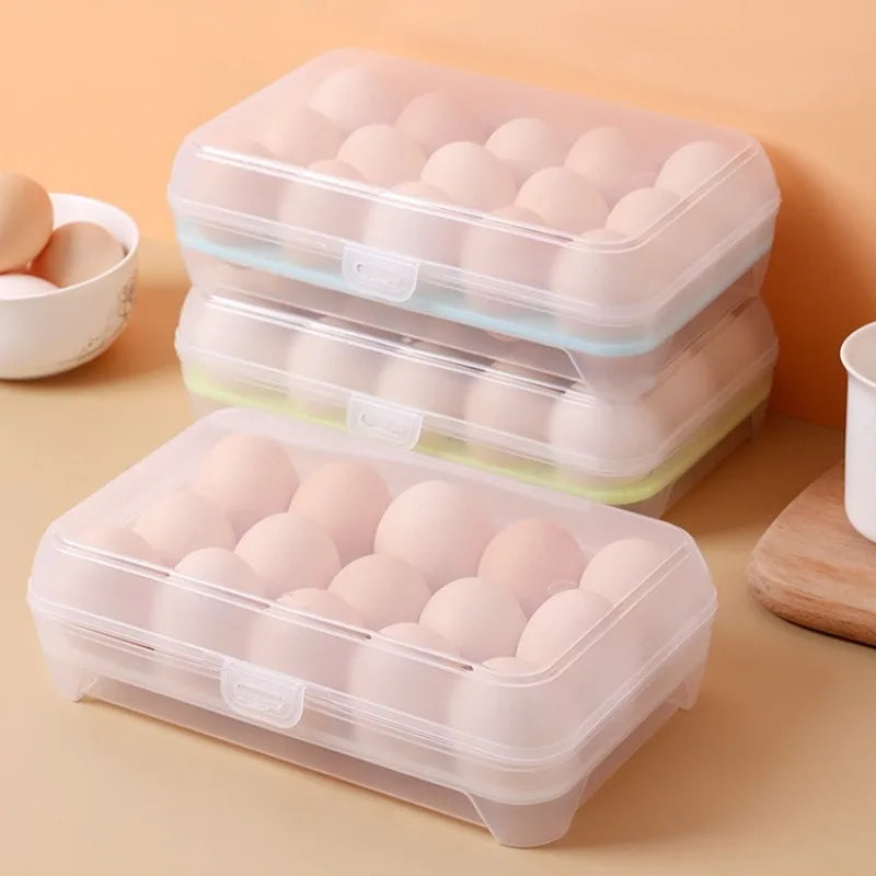 6 15Grid Refrigerator Egg Box Fresh-keeping Stackable Plastic