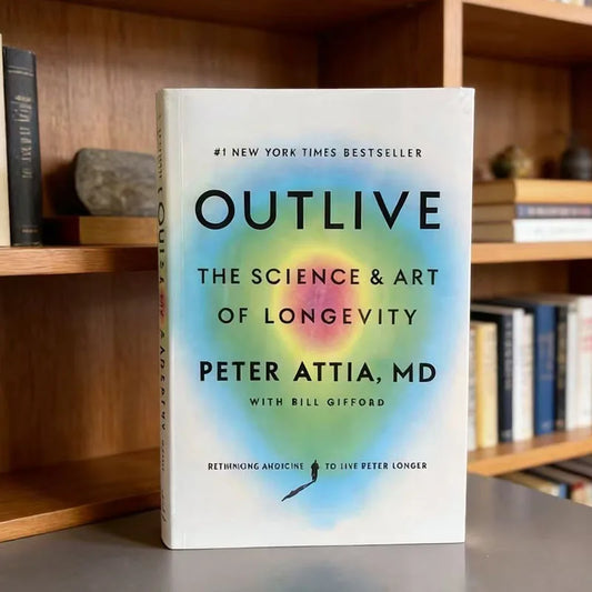 Outlive Peter Attia Science Art Longevity Book English Peaceful Pleasures Health and Wellness