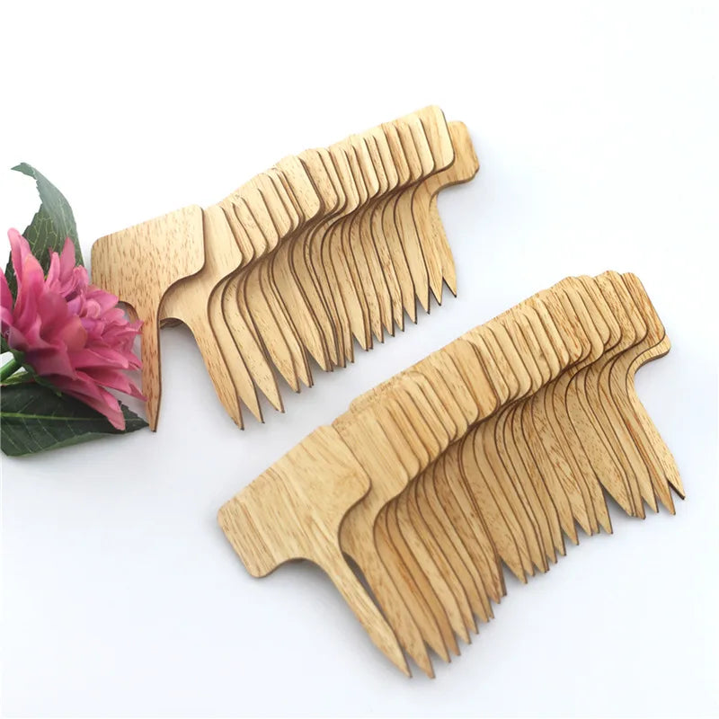 T-Type Wooden Plant Labels | Eco Garden Markers 5–30 Pack