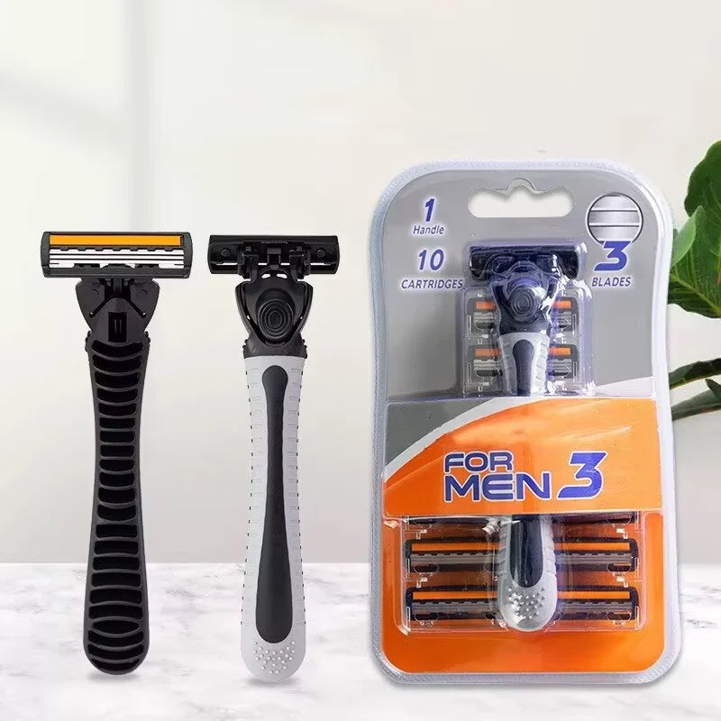 Triple Blade Reusable Razor with 18 Replacement Heads | Men & Women
