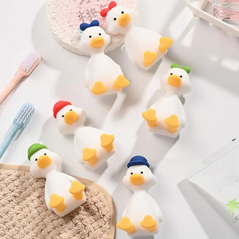 3D Cute Duck Silicone Toothbrush Holder | Suction Cup Rack