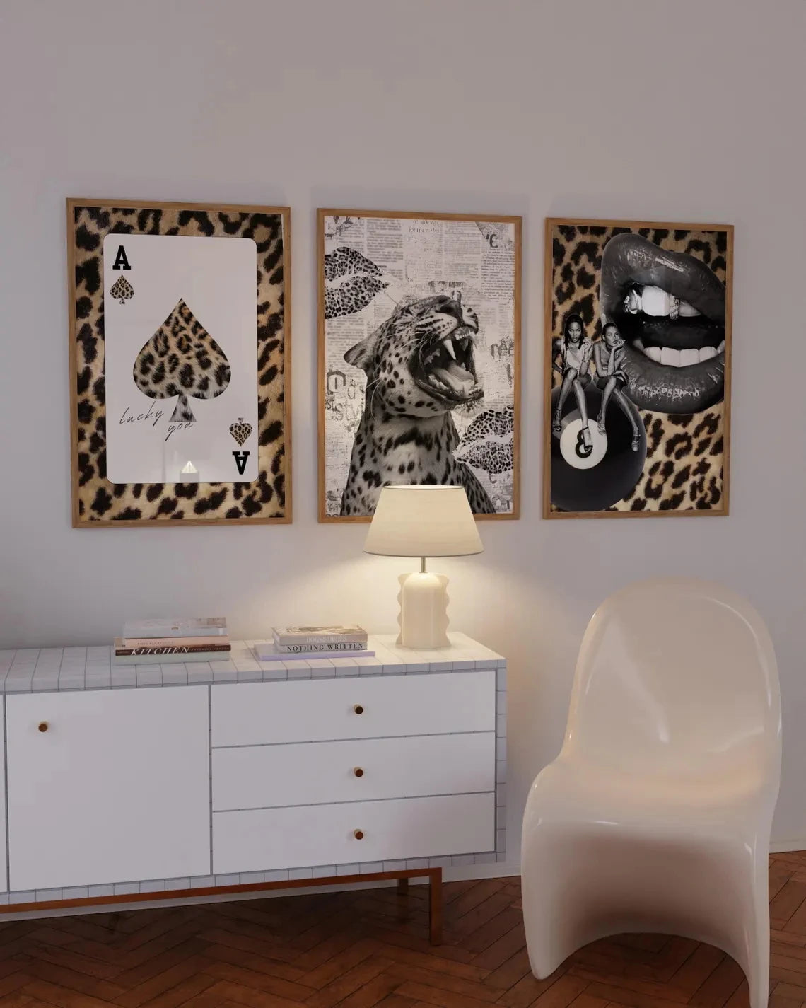 Lucky You Ace Card Cheetah Canvas Wall Art Print | Home Decor