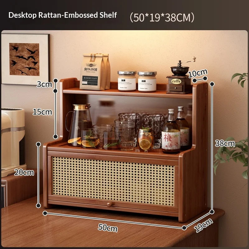 Space Saving Multifunctional Countertop Spice Rack Dustproof Kitchen Organizer Shelf For Home Bathroom Cabinet Storage Peaceful Pleasures Health and Wellness 3 Layer 50cm A Short