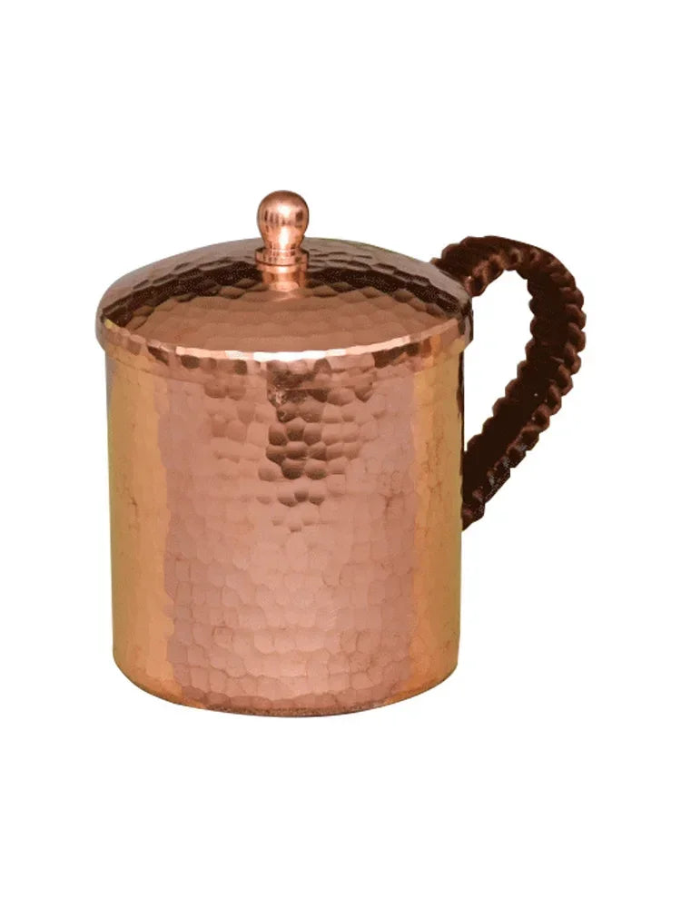 Premium Quality Moscow Mule Mug Hammered Cups Heavy Red Copper Rose Gold 100% Handcrafted Pure Solid Brass Mugs Peaceful Pleasures Health and Wellness Red copper 550ml