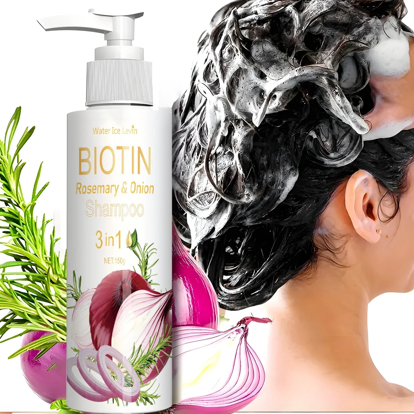 Biotin Rosemary Onion Shampoo – 72-Hour Oil Control, All Hair