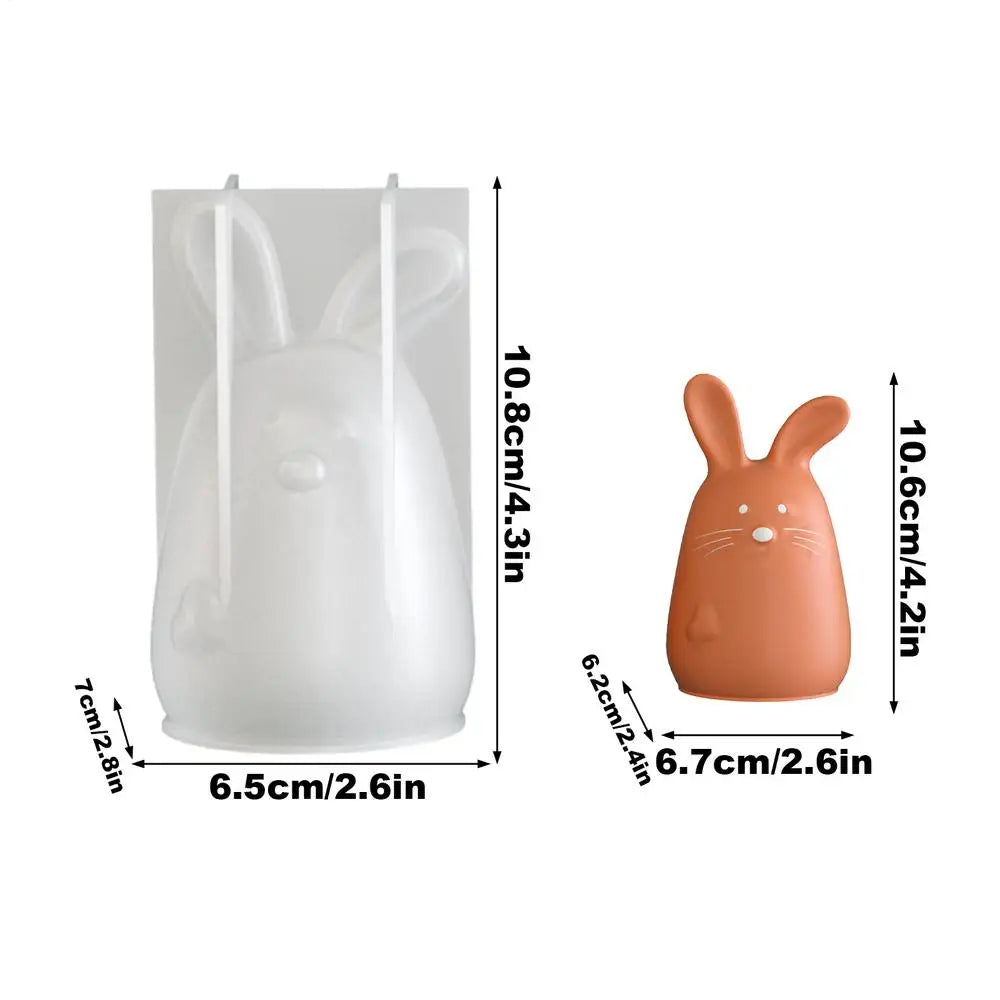 3D Easter Bunny Silicone Mold | Resin, Candle & Soap Crafts Silicone Craft Mold Peaceful Pleasures Health and Wellness 01 China Mainland