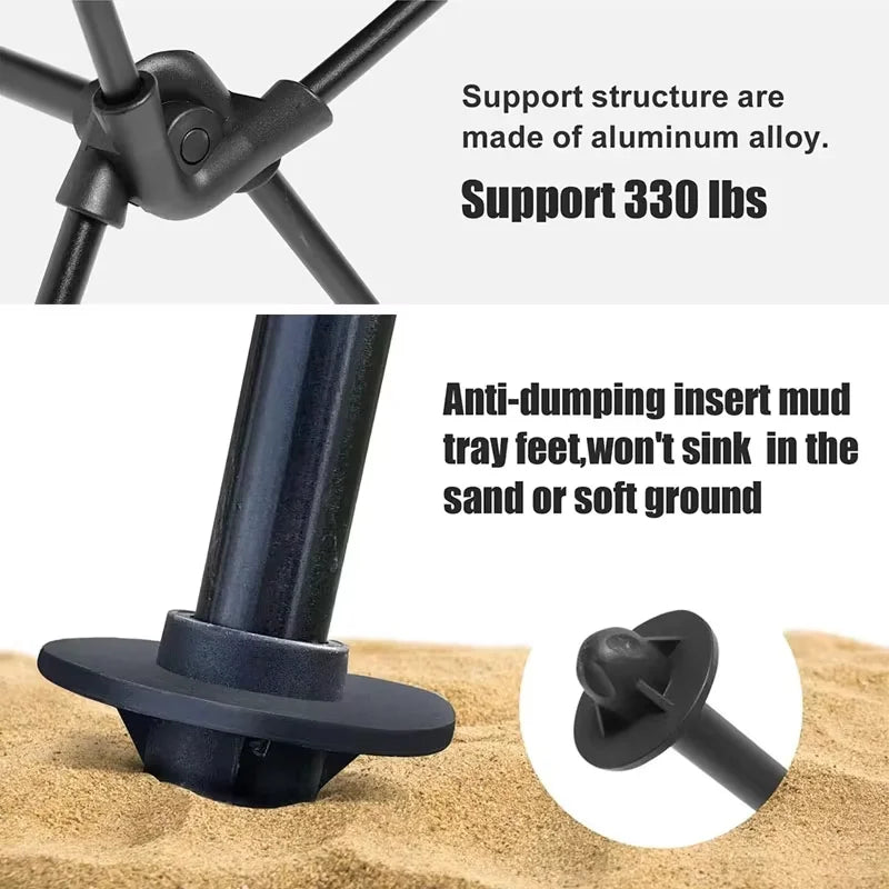 New Portable Camping Chairs Camping Stool Moon Chairs Fishing Chairs Beach Chairs With Headrest Storage Bags For Outdoor Camping Peaceful Pleasures Health and Wellness