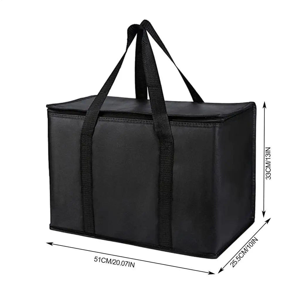Thermal Insulation Bag Portable Picnic Thermal Bag For Food Delivery Insulated Cooler Bag Foldable Reusable Grocery Bag 65-70L Peaceful Pleasures Health and Wellness Black